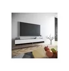 Mueble de TV de Pared Moderno Blanco-Roble - 180x31,5x29,5 cm - 2 Cajones y...