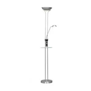 Lámpara de pie Alari Usb+mesa Níquel LED 18W +5W 480LM+1700LM 3000k +4000k estilo moderno