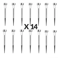 Pack 14 Piquetas solares Pro Garden 33cm inox