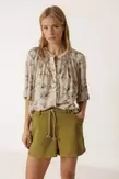 SMOCK-DETAIL SHIRT
