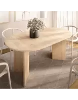 Mesa de Comedor Ovalada Extensible Bari Color Natural –76,3X140-180X90cm -