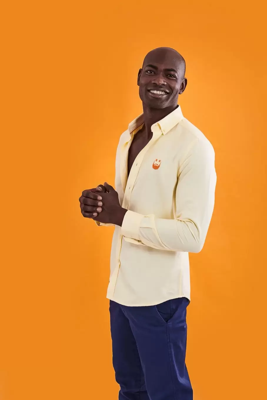 MEN'S SHIRT YELLOW WITH ORANGE BEARD