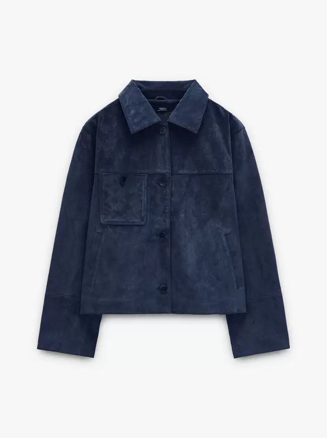 Chaqueta de piel con bolsillo