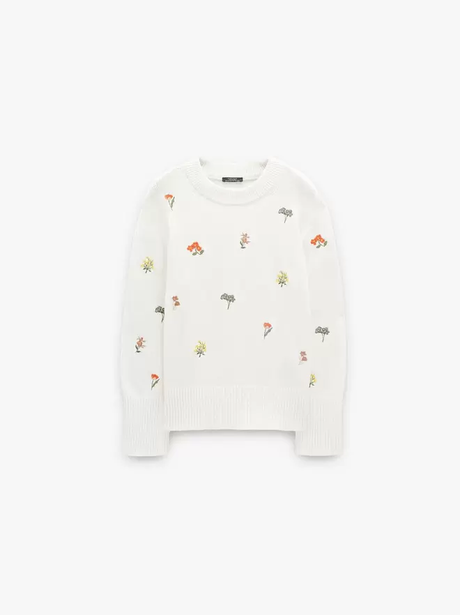 Jersey de punto con bordados 100% algodón