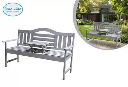 Elegante banco de jardín de madera dura de meranti