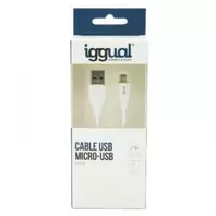 CABLE USB-A/MICRO-USB IGGUAL 1M BLANCO