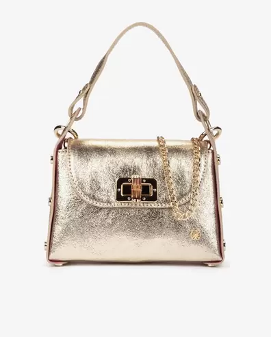 MINI BOLSO TACHAS PIEL ORO