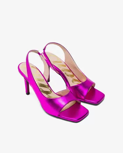 SANDALIA TECNOPIEL METALIZADO FUCSIA