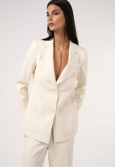 Blazer espiga. Traje CRUDO