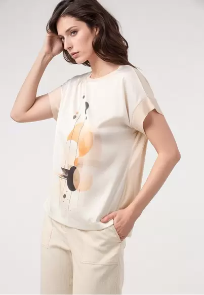 Camiseta sublimada círculos BEIGE