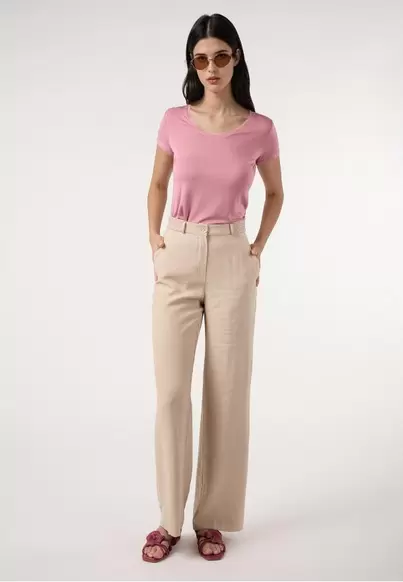 Pantalón pespunte BEIGE