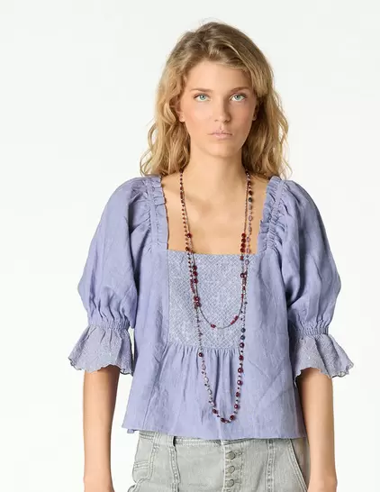 CAMISA LINO LACE ANILINE BLUE