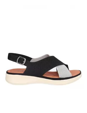 SANDALIA SEÑORA, CIERRE CON HEBILLA TRASERA, PLANTA DE PIEL