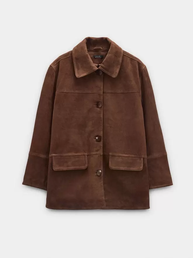 Chaqueta de piel con bolsillos