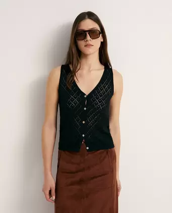 Chaleco punto calado