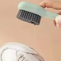 1 x Shoe Brush with Liquid Holder, Multifunctional Shoe Brush, Household Shoe Washing Brush, Press Type Cleaning Brush, Long Handle Cleaning Brush