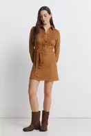 Vestido corto camisero antelina