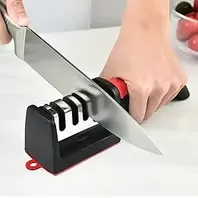 1 x Professional Diamond Ceramic Knife Sharpener, 4 Stage Kitchen Knife Sharpening Tool with Adjustable Angle and Non-Slip Base