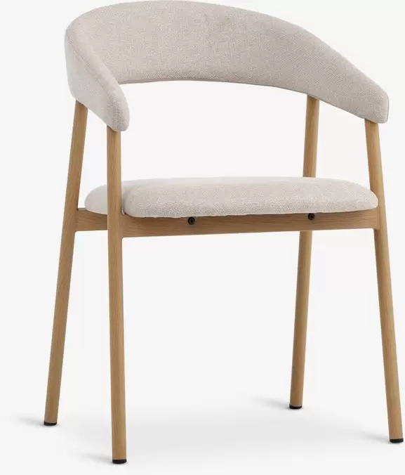 EJSINGSilla de comedor EJSING tela beis/color roble natural