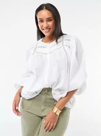 Camisa romántica de algodón