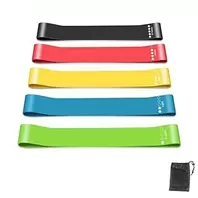 Resistance Bands Set of 5 for Men and Women, Latex Free Elastic Bands for Workout, Glute, Legs, Pilates, Strength Training, Fitness Bands with Carry Bag,