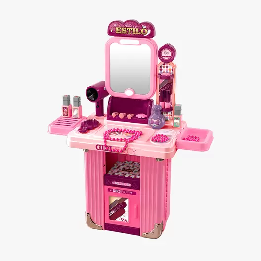 PLAY TOYZ MALETA CENTRO PELUQUERÍA ESPEJO CON LUZ