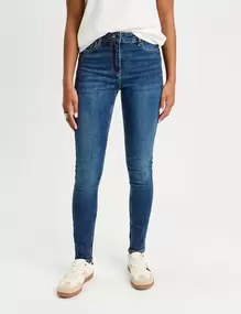 Jean skinny push-up taille standard denim stone femme