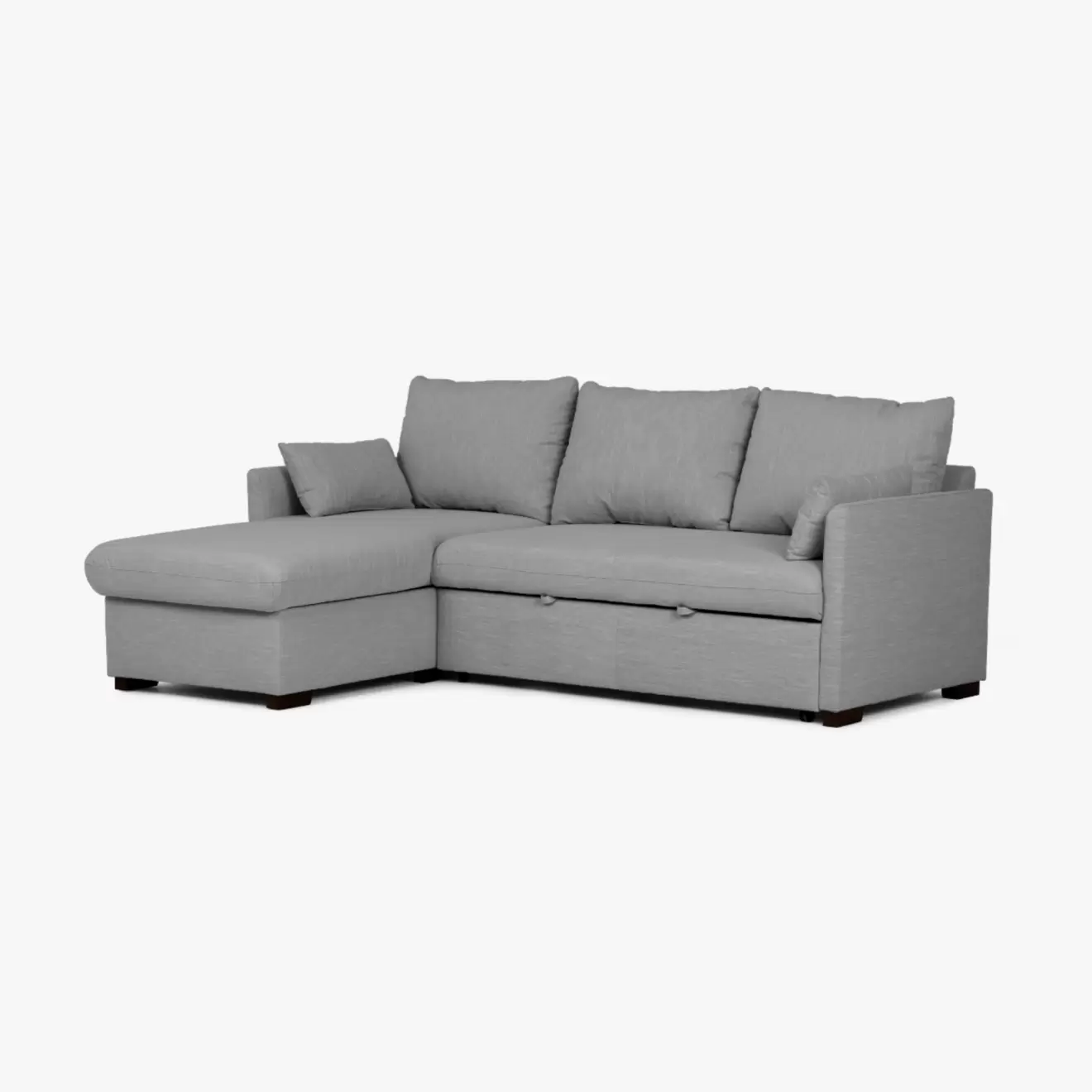 Sofá cama con chaise longue y almacenamiento gris ELORDI
