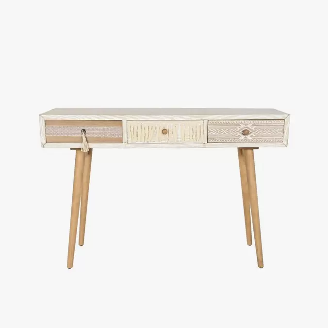 Consola Blanca con Tres Cajones ZENA