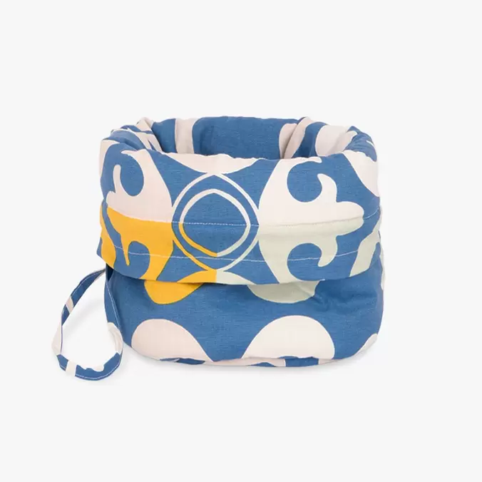 Cesta/Bolsa para Pan de Algodón AZULEJO