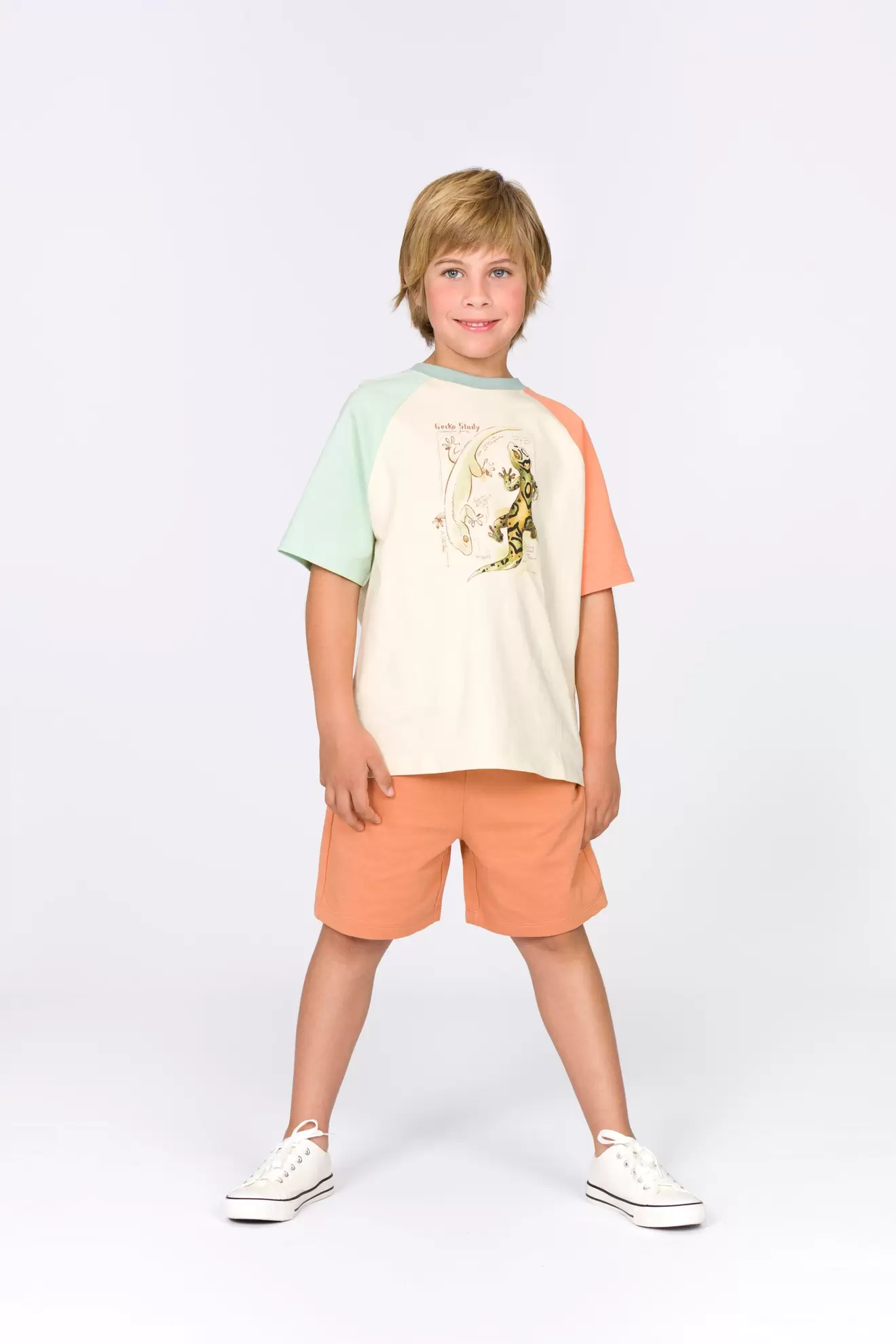 Camiseta niño estampada geckos manga corta