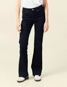 Jeans bootcut 5 poches denim brut femme