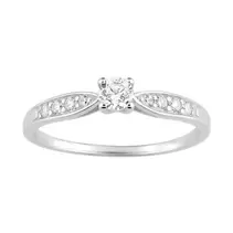 Anillo solitario de plata con circonita Oro Vivo