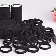 [Pack of 100] Hair Ties for Women No Damage Hair Scrunchies for Thick Hair Large Soft Seamless Nylon Fabric Elastic Ponytail Holder Ponytail Holder