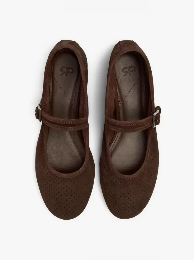 Bailarinas de piel con tira y hebilla