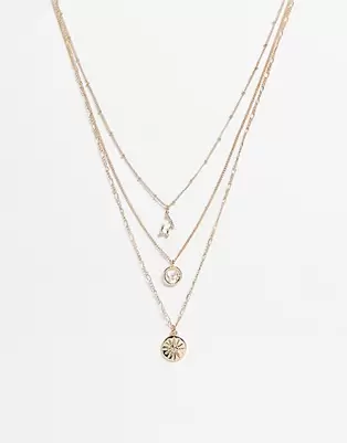 Collar de varias hileras con diseño de estrellas y constelaciones de Reclaimed Vintage Inspired