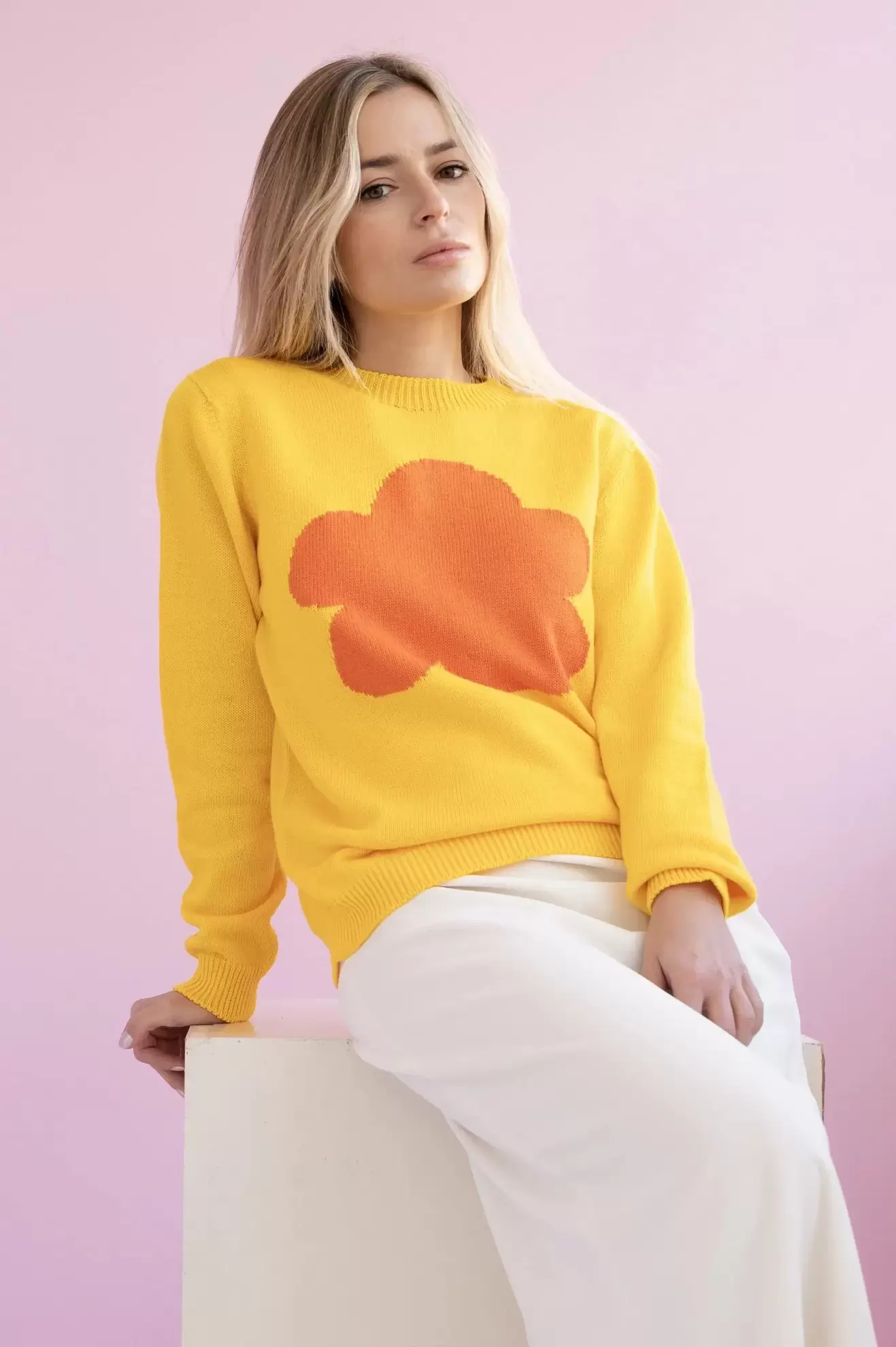 WOMEN'S COTTON JERSEY YELLOW CLOUD ORANGE