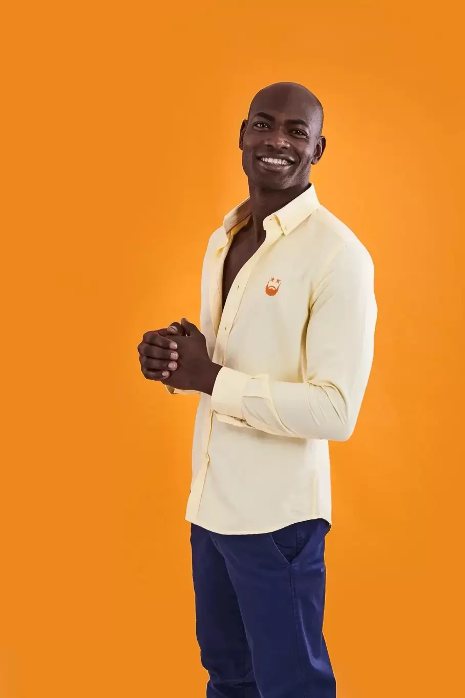 MEN'S SHIRT YELLOW WITH ORANGE BEARD