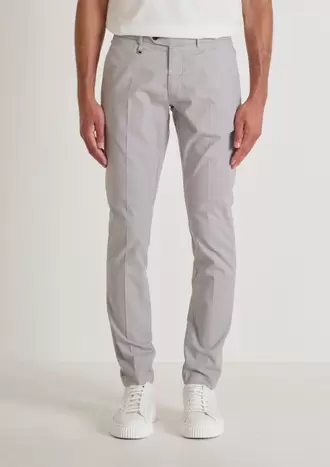PANTALONES SKINNY FIT «BRYAN» DE MEZCLA DE ALGODÓN DYE CON MICROPATRÓN