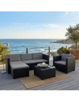 Conjunto de Exterior de Sofá + 2 Sillones + Puff + Mesa Baja Manhattan - SP BERNER