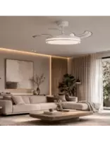 Ventilador de Techo LED Blanco con Aspas Retráctiles 107 cm