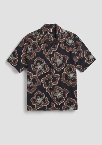 CAMISA RELAXED FIT «DOVER» DE ALGODÓN BORDADO CON ESTAMPADO FLORAL