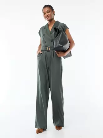 Mono pantalón con cinturón en la cintura