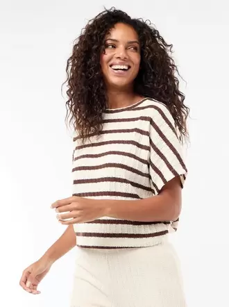 Jersey de punto calado con mangas cortas