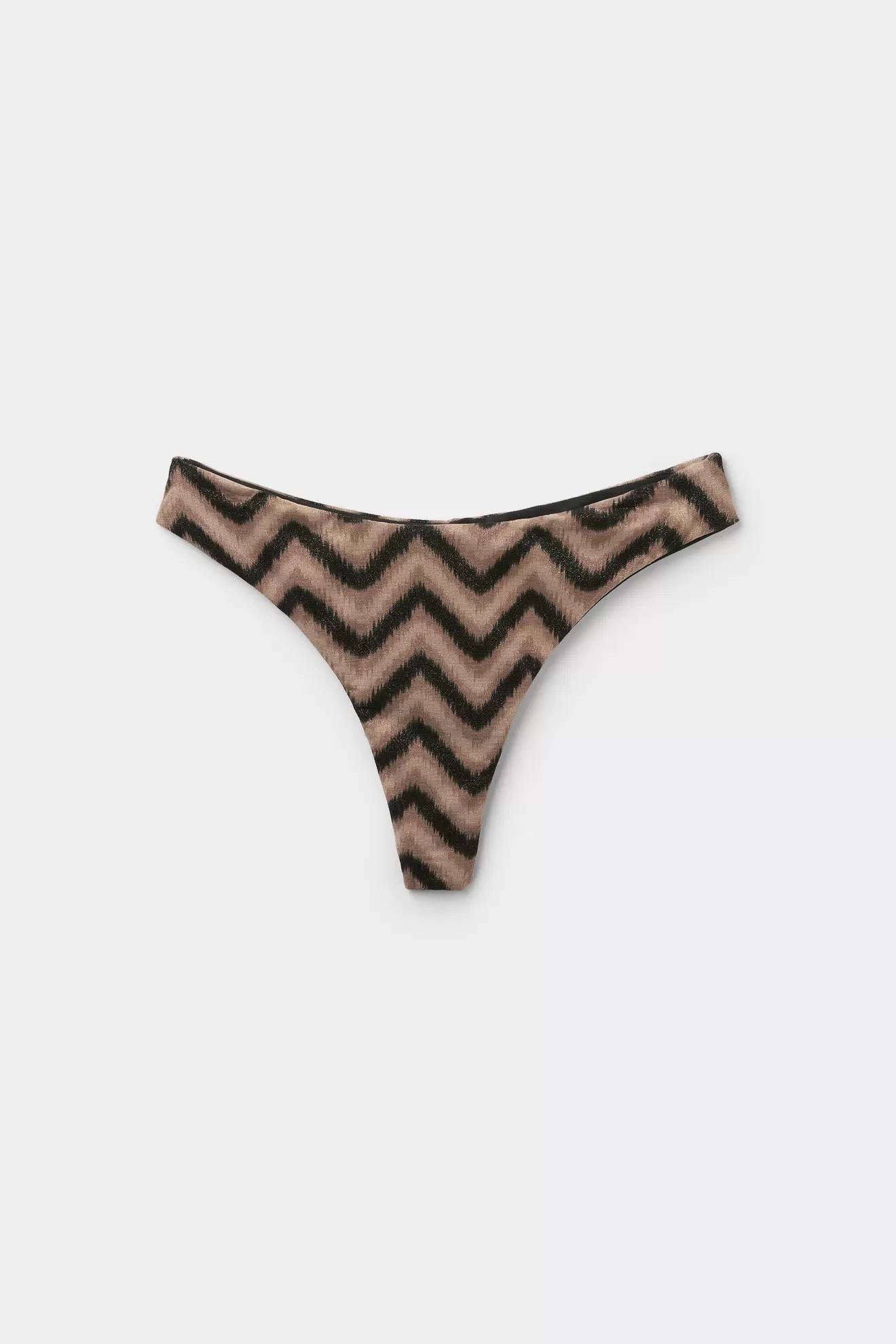 Braguita Brasileña Bikini Cintura Alta Redondeada Chevron Shine