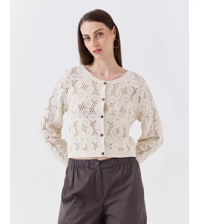 CARDIGAN PUNTO CROCHET