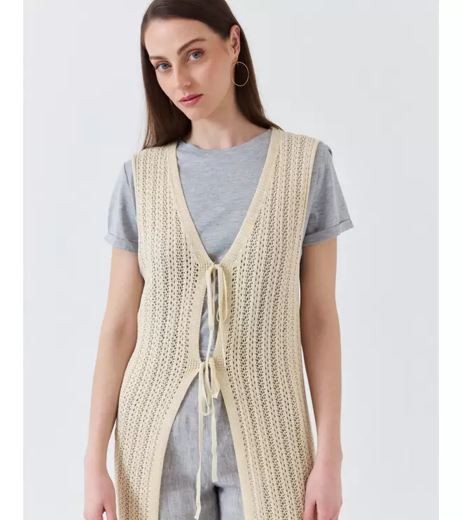 CHALECO LARGO LAZADO