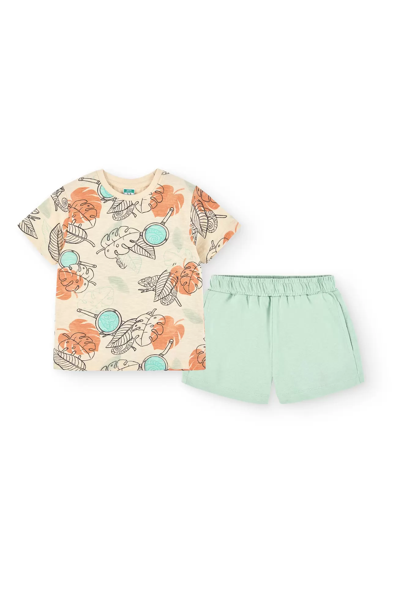 Conjunto camiseta y bermuda de niño multicolor