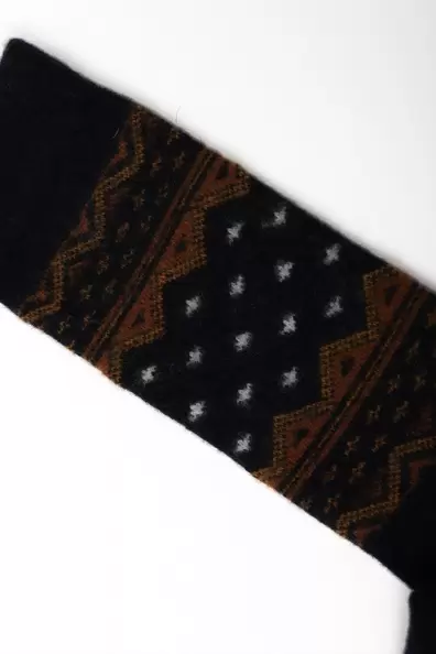 Wool Socks with Geometric Pattern