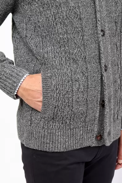 Cable-Knit Cardigan with Pockets